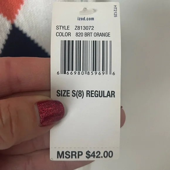 Izod Boys Argyle Sweater Vest New With Tags Size 8 Regular - Picture 5 of 7